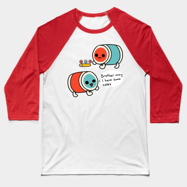 taiko notes Baseball T-Shirt by nekomachines